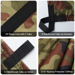 Bearhard tarp reinforced edges emphasize durability against wind and rugged terrain