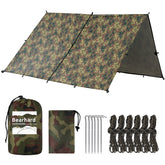 Bearhard tarp setup ease demonstrates quick shelter assembly for camping or hammock use