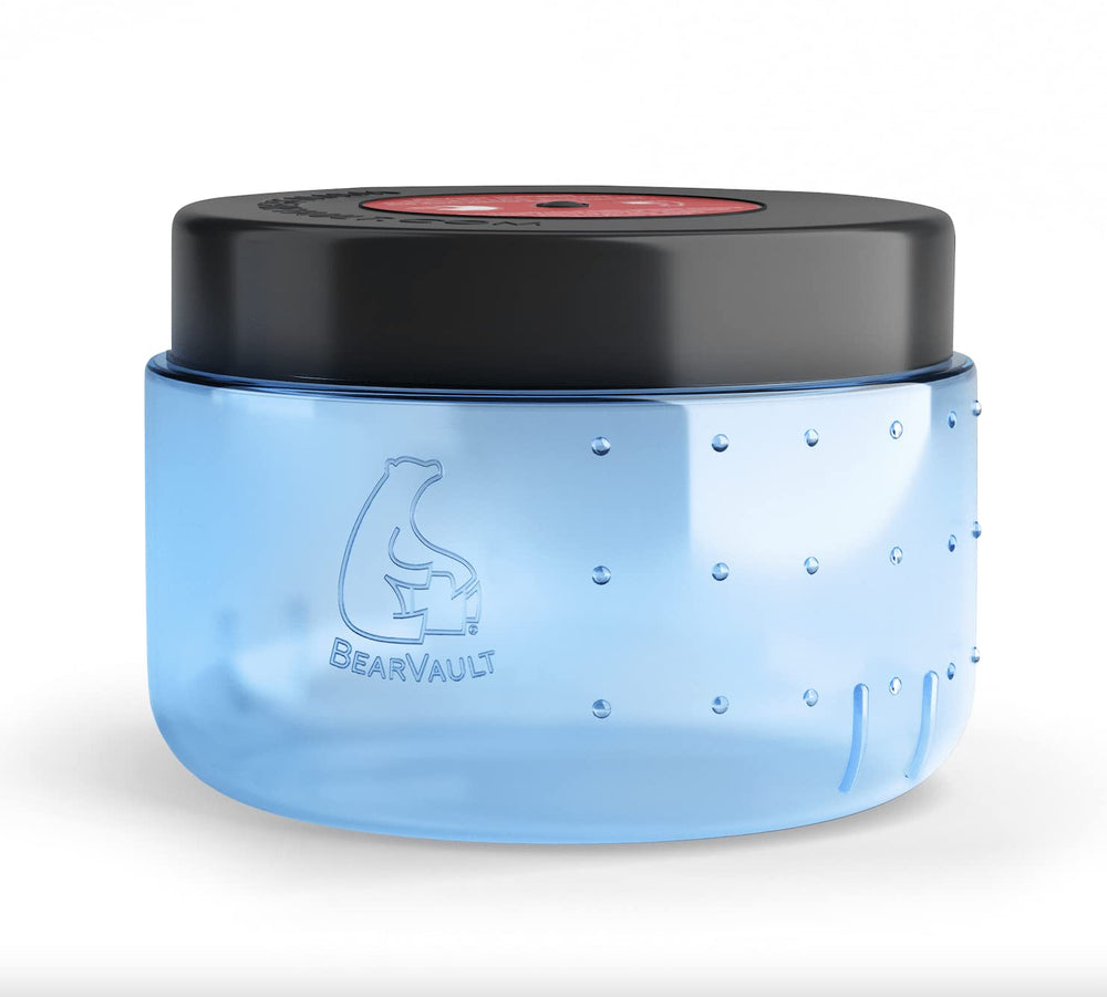BearVault BV425 Sprint small opening demonstrates quick access on the trail for meals.