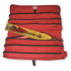 Beaver Dam tip-up carry bag front view with organized 3-pocket design for tip-ups