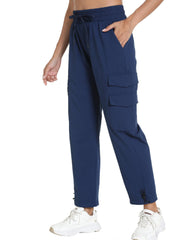 bebopotan quick-dry cargo pants navy fabric detail emphasizes lightweight breathable material