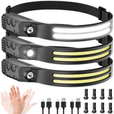 Beccason headlamp with dual-led strips for broad illumination in outdoor tasks