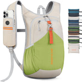 BECOJADDE 15L backpack folded compactly for easy packing and travel use.