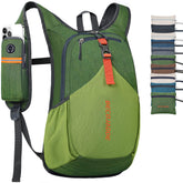 BECOJADDE 15L backpack left zip pocket for quick phone access on trails.