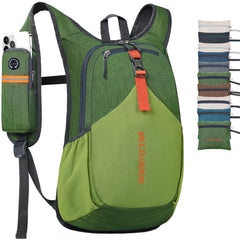 BECOJADDE 15L backpack left zip pocket for quick phone access on trails.