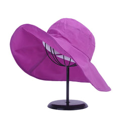 BeFur rose red waterproof rain boonie hat, side view showing wide brim