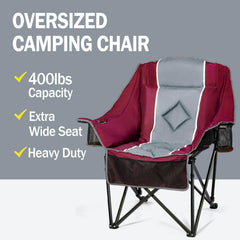 BeHairity chair features two cup holders, wine slot, and front pocket for essentials.