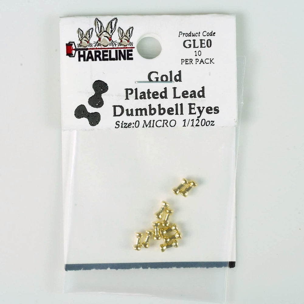 BEICHI Hareline lead dumbbell eyes size #0 micro gold plated add realism and weight to flies.