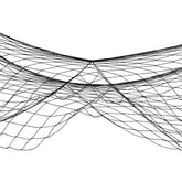 Beistle black fish netting spread over ceiling for nautical ambience.