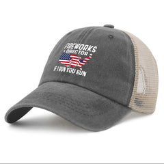 BEIXBE Fireworks Director hat back view with adjustable snapback for perfect fit