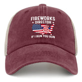 BEIXBE Fireworks Director hat front view for sunny days and casual outings.