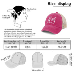 BEIXBE We Do Not Care Club Hat pink washed cotton texture feels soft.