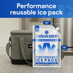 Below Zero ice packs filled and frozen demonstrate extended cold retention for camping.