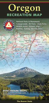 Benchmark Maps Oregon Recreation Map cover showing road network for planning trips.