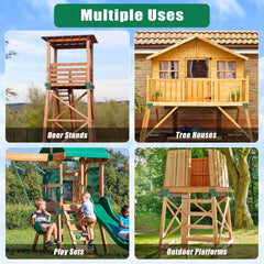 BeneLabel heavy-duty 4x4 brackets installed on tree stand for safe platform.