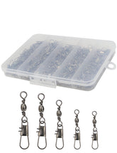 Beoccudo 210-piece barrel swivels with snaps organized in a divided tackle box