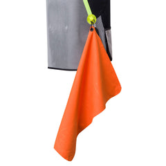 Beretta towel clipped to gear, fast-absorbing microfibers clean hands during hunting