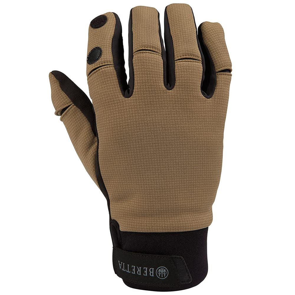 Beretta men's Big Game upland gloves Otter/Hazelnut front view for reliable grip and field use