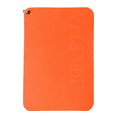 Beretta microfiber shooting towel with orange carabiner for quick range access and drying