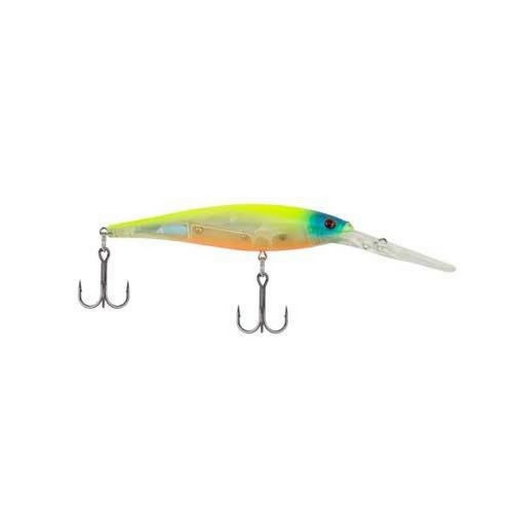 Berkley Flicker Minnow in Flashy Perch, front view highlighting lure form and color