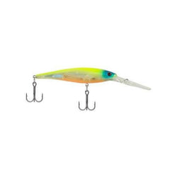 Berkley Flicker Minnow in Flashy Perch, front view highlighting lure form and color