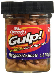 Berkley Gulp! maggot natural 1-inch close-up shows lifelike texture and scent appeal