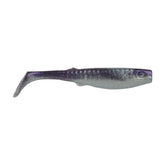 Berkley Gulp! Paddleshads Purple Shiner 5in front view shows lifelike profile for bass