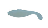 Berkley Gulp Pogy Pearl White 3in front view with vibrating tail for enticing strikes.