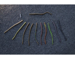 Berkley PowerBait MaxScent D-Worm texture detail emphasizes lifelike appearance for confident fishing.