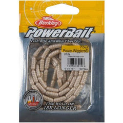 Berkley PowerBait Power Wigglers white closeup showing embedded scent for better bites.