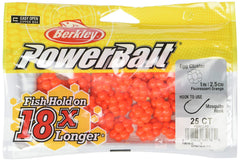 Berkley PowerBait Egg Clusters in fluorescent orange attract trout with irresistible scent.