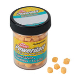 Berkley PowerBait Trout Nibbles peach dough bait on hook for longer holds.