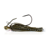 Berkley SlobberKnocker Green Pumpkin Shad front view shows a balanced jig silhouette.