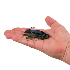 Berkley SlobberKnocker jig Bruised braid close-up shows 164 yd Ultracast braid.