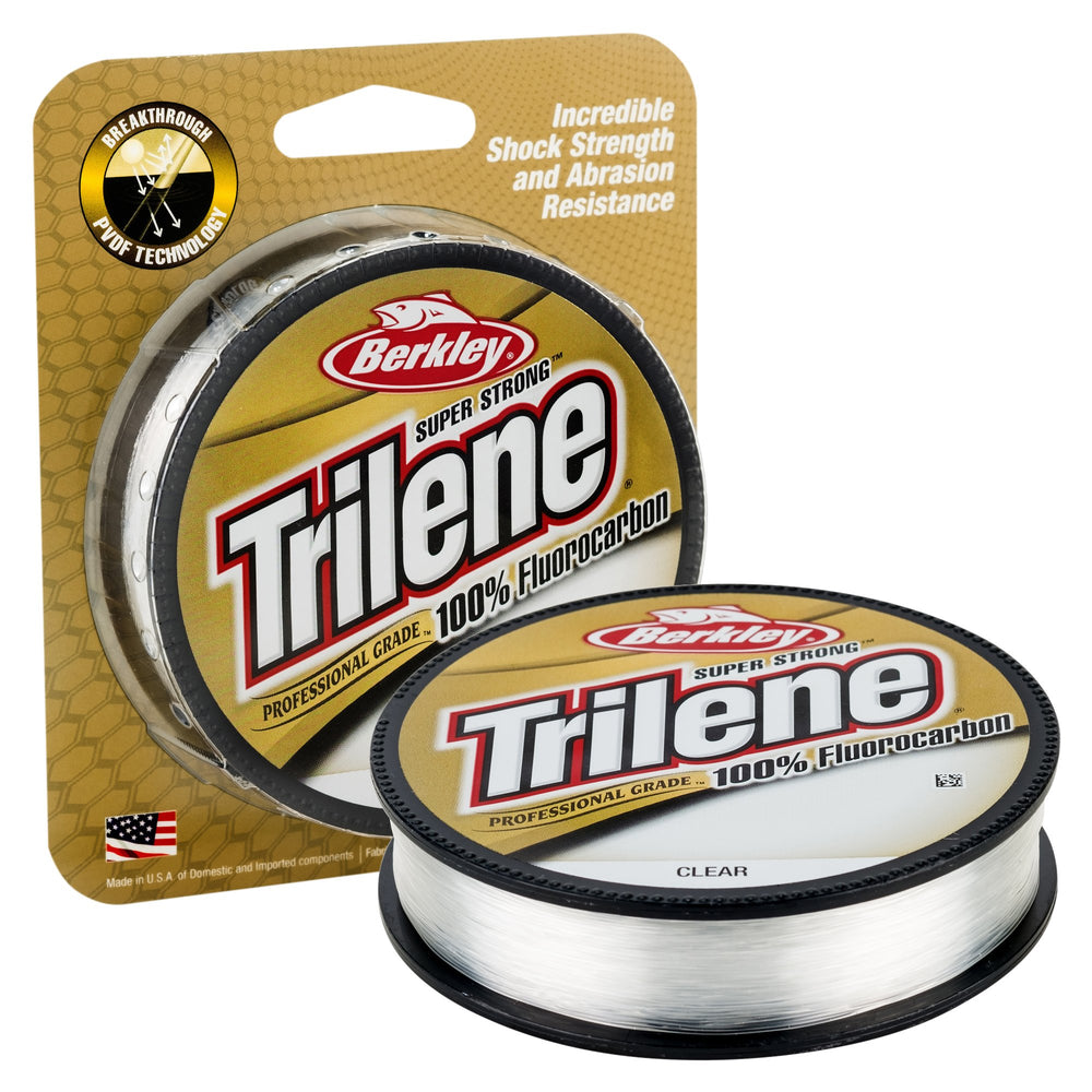 Berkley Trilene fluorocarbon line spool in clear color for pro-grade strength.