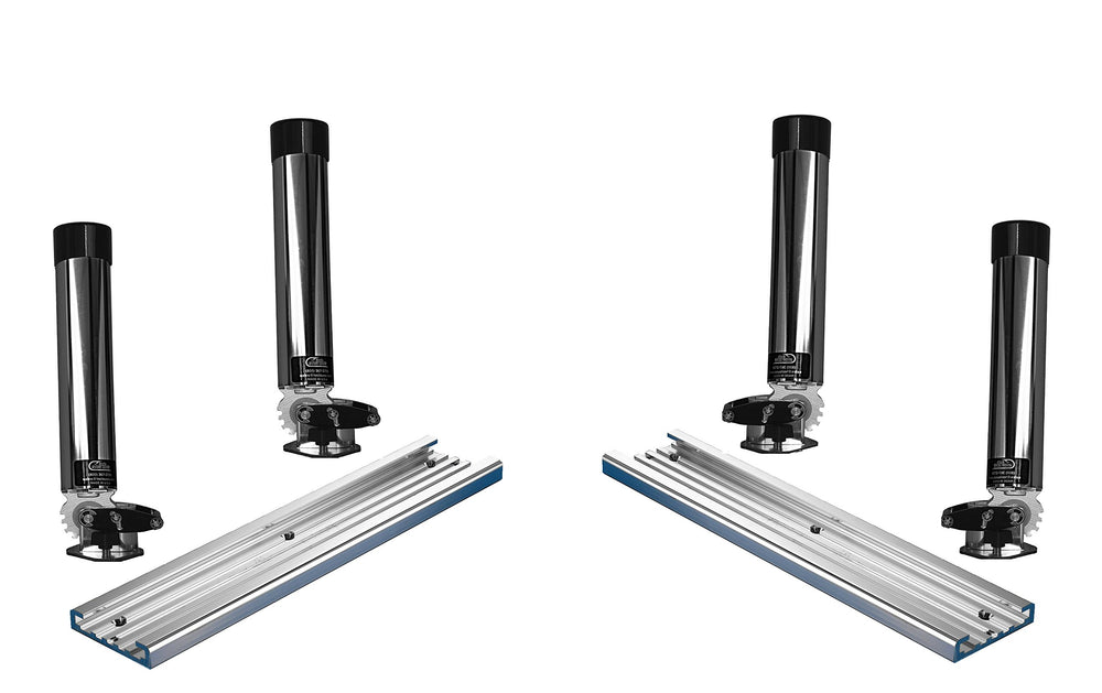 Bert's Custom Tackle MF5000 track installation for versatile boat mounting.
