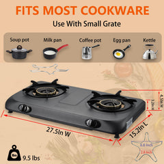 BesNerg 27200-BTU stove top delivers strong heat for rapid cooking.