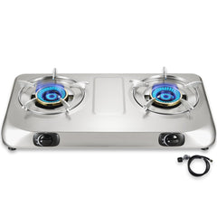 BesNerg propane stove 2-burner top for fast outdoor meals