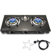 BesNerg propane stove top view for compact outdoor cooking on camping trips.