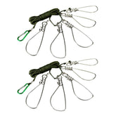 Besportble fishing stringer clip with two sets shown for kayak fishing