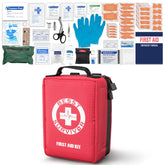 Besst Survivor premium first aid kit with labelled compartments for quick access.