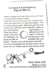 Best Glide ASE emergency mirror, 2x3 inches, compact and durable stainless steel for quick signaling.