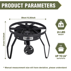 Bestfire cast-iron burner head — durable construction for rugged outdoor use.