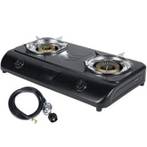 BESTFIRE portable stove front view with dual burners for versatile outdoor cooking.