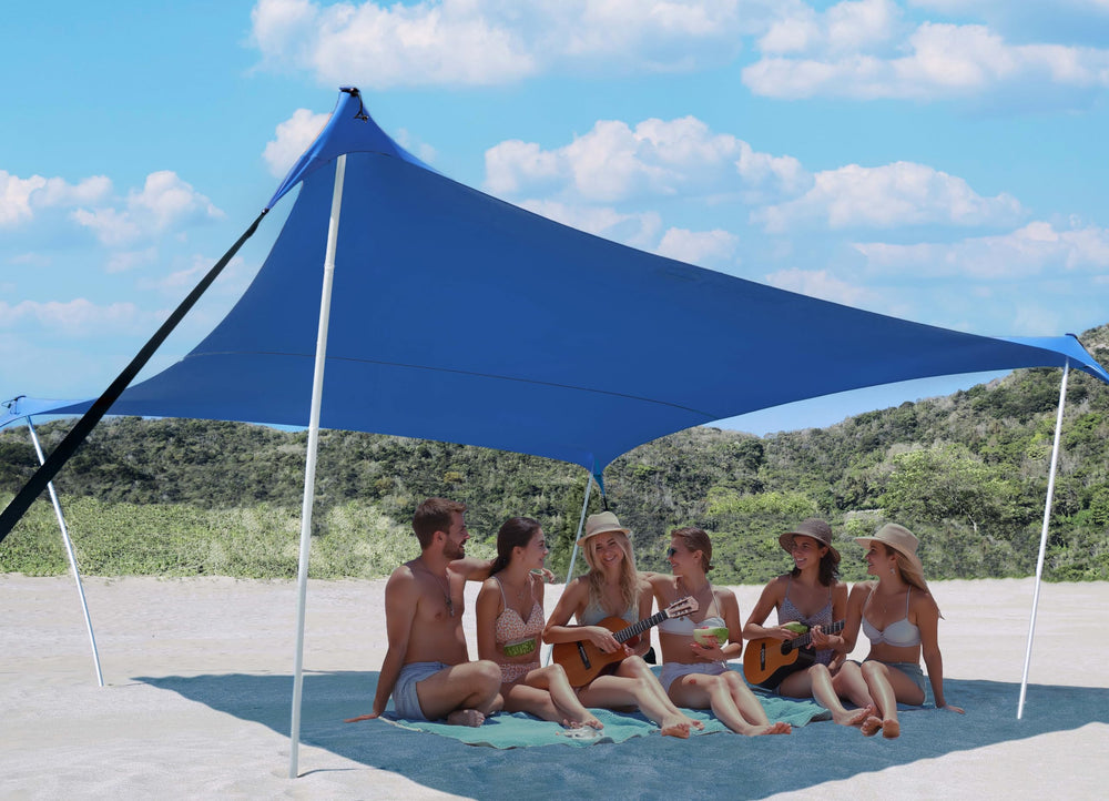 Bestset beach tent setup shows a spacious shade area for family outings