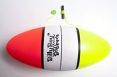 Betts Billy Boy 050 oval slip foam float, multi-striped for high visibility.