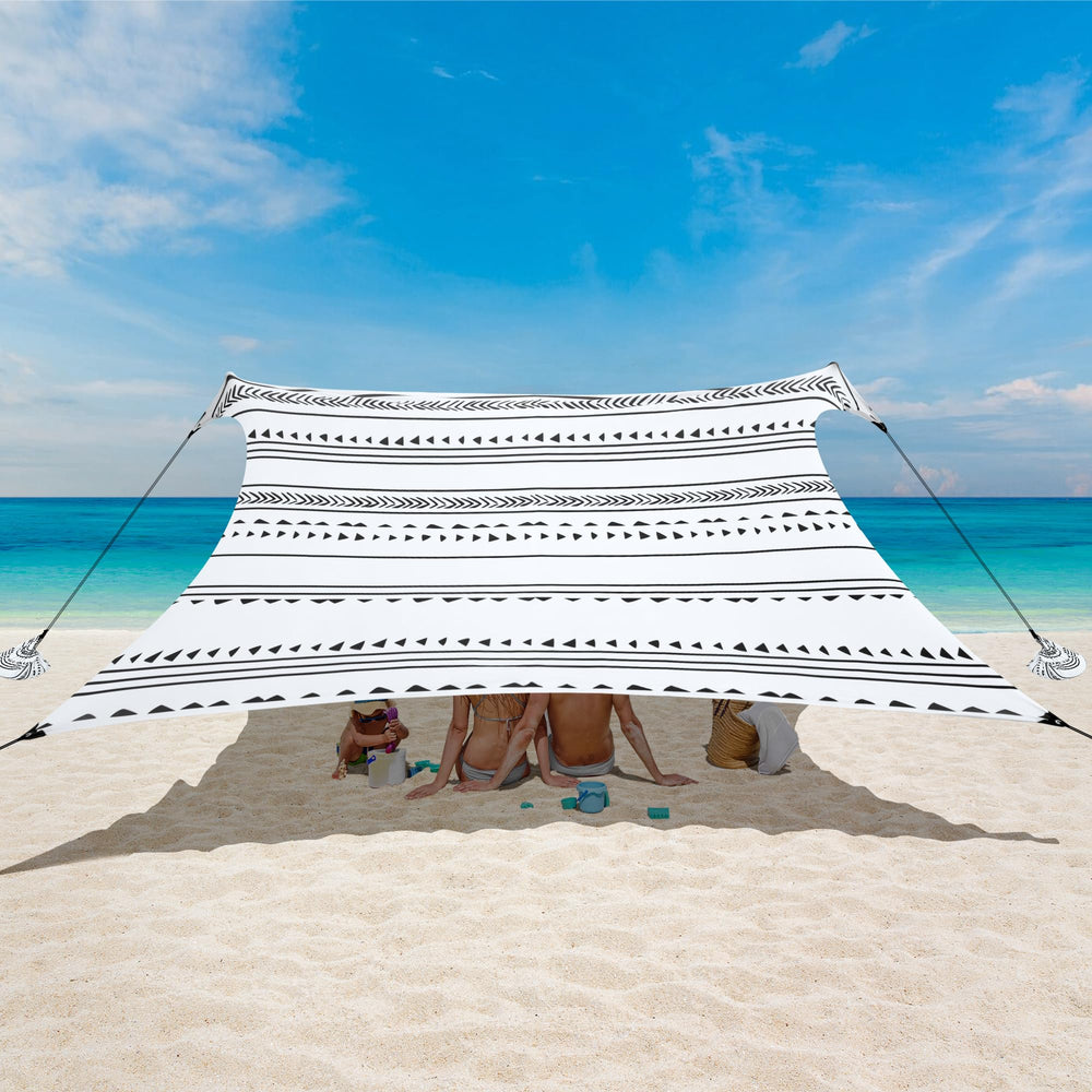 BEW beach tent setup-poles enables quick shade on sunny shores