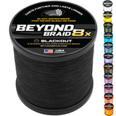 Beyond Braid Blackout 8X spooled on reel for no-fade durability and smooth casting.