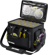 Beyond Braid Hauler Pro Medium shows compact storage for seven tackle boxes on the go