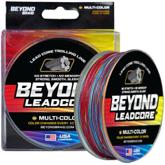 Beyond Braid Lead Core 200yd 27lb front view shows rugged deep-water trolling construction.